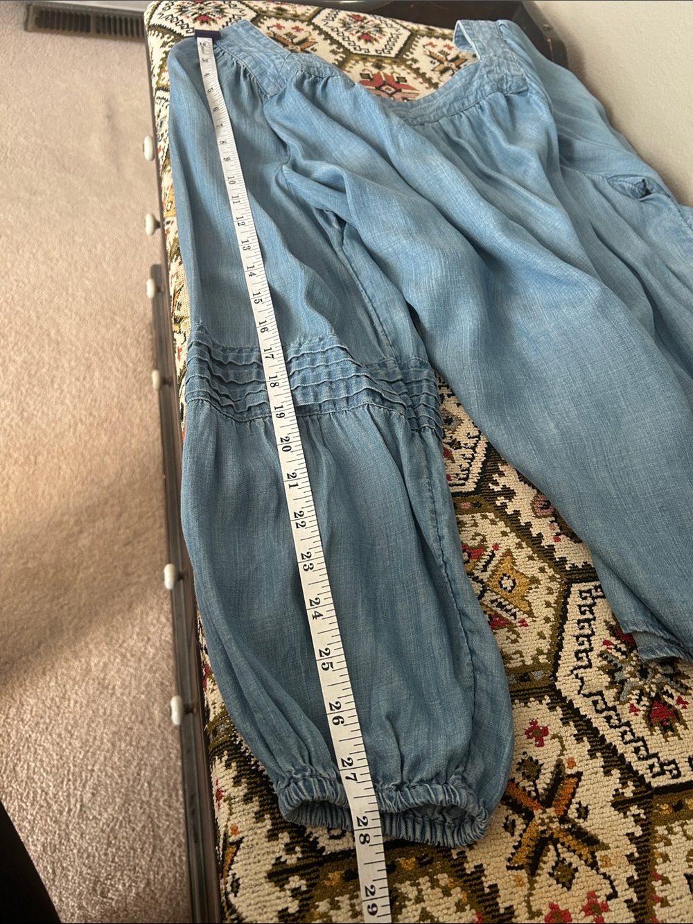 LC Lauren Conrad Light Blue Chambray Peasant Top - Picture 8 of 8